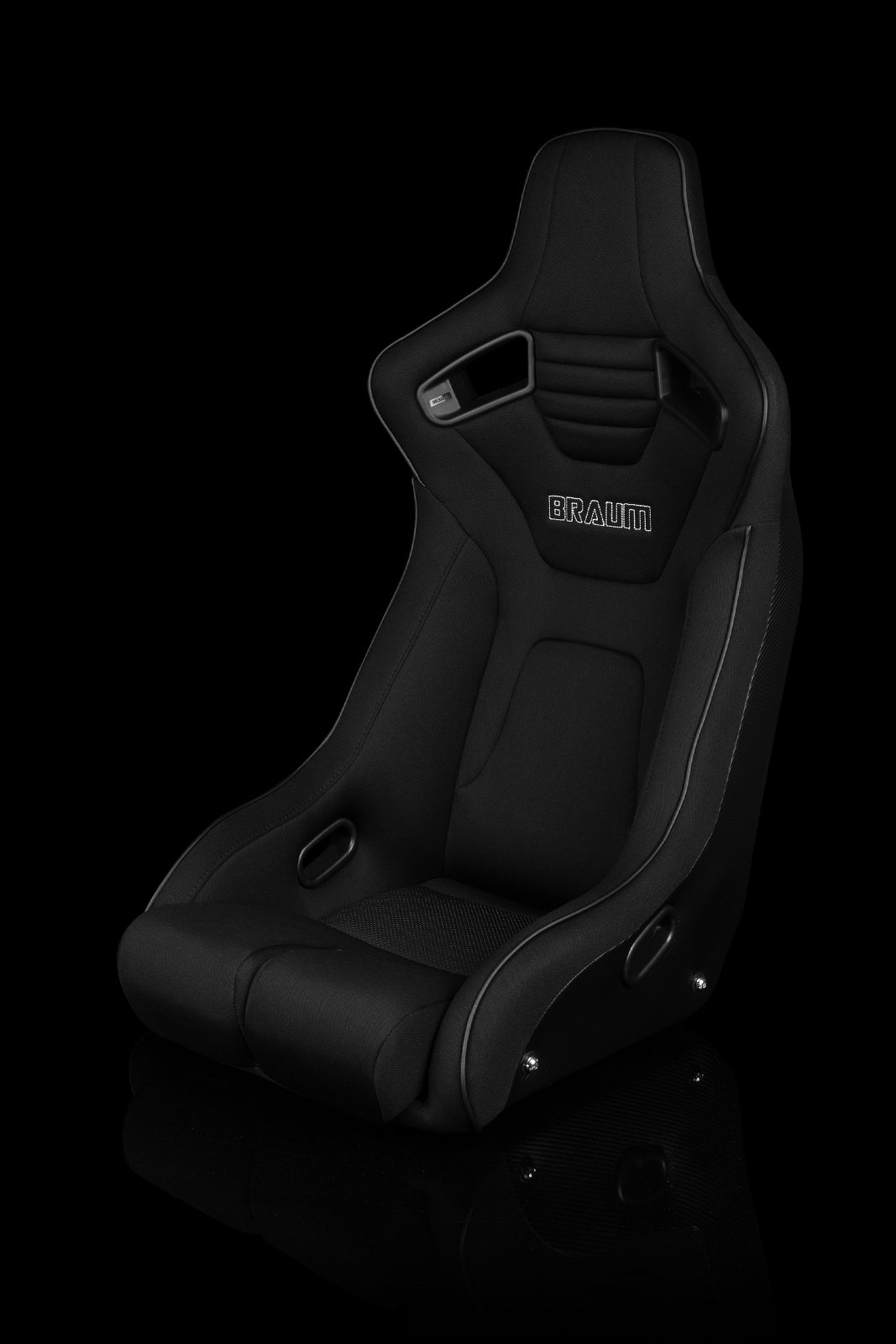 Braum Racing Elite-R Series Fixed Back Racing Seat (Black Cloth Black Trim)