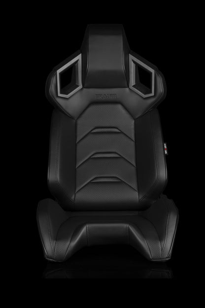 Braum Racing ALPHA-X SERIES Reclining Racing Seats  Black Leatherette | Carbon Inserts