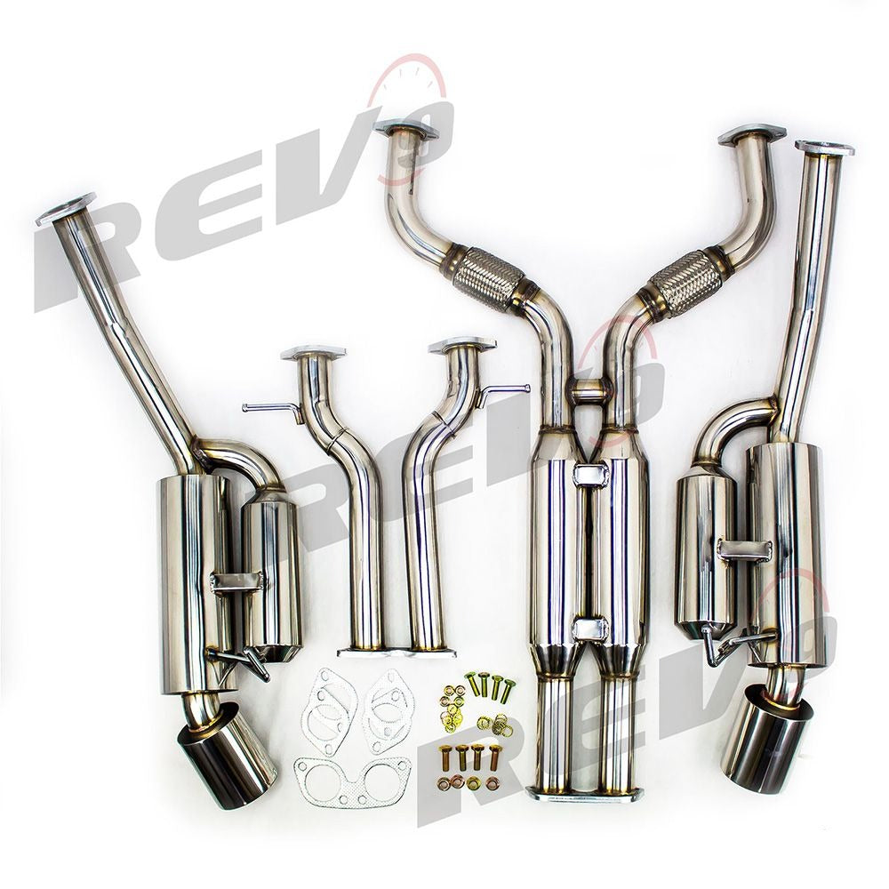 Rev9 Catback Exhaust 4.5" Stainless Dual Tip + Y pipe for Nissan 370z Z34 09-19