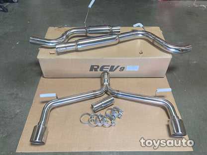 Rev9 4" Stainless Roll Tip Catback Exhaust + Race Dowpipe for GTi MK7 15-17