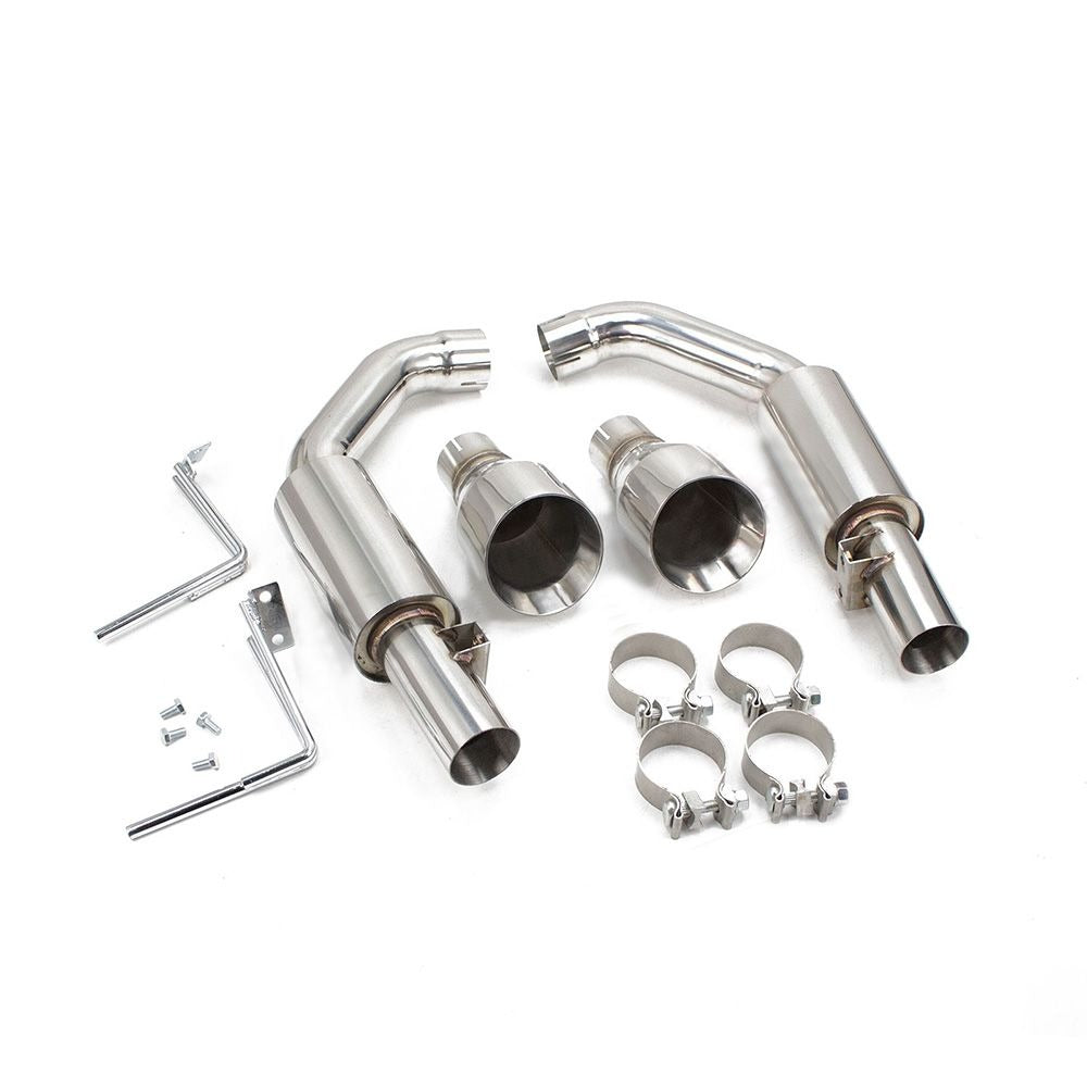 Rev9 FlowMaxx Axleback Exhaust 4" Stainless Dual Tip for Mustang GT 15-17 V8 5.0
