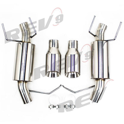 Rev9 FlowMaxx Axleback Exhaust 4" Stainless Dual Tip for Mustang V6 3.7L 11-14