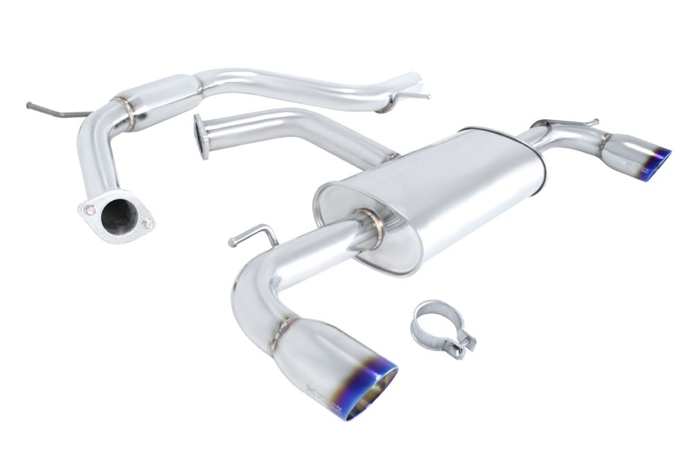 MEGAN 3.5" Dual Titanium Roll Tip OE RS Catback Exhaust Golf GTI MK6 10-13 2D 4D