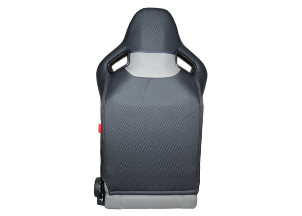 Cipher Auto Premium Racing Seats Grey Leatherette Carbon Fiber w/ Grey Stitching CPA2009RS - Pair