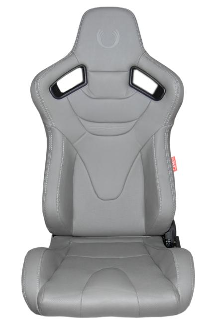 Cipher Auto Premium Racing Seats Grey Leatherette Carbon Fiber w/ Grey Stitching CPA2009RS - Pair