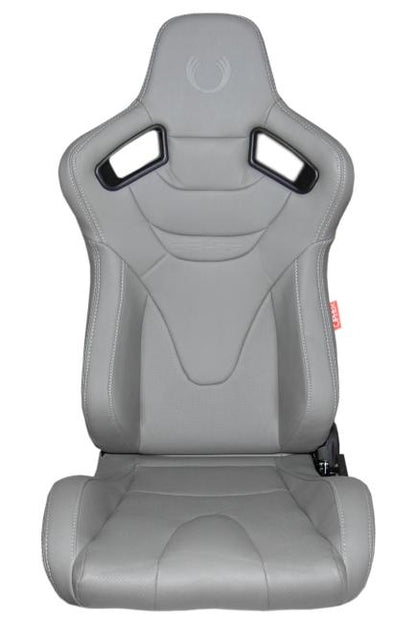 Cipher Auto Premium Racing Seats Grey Leatherette Carbon Fiber w/ Grey Stitching CPA2009RS - Pair