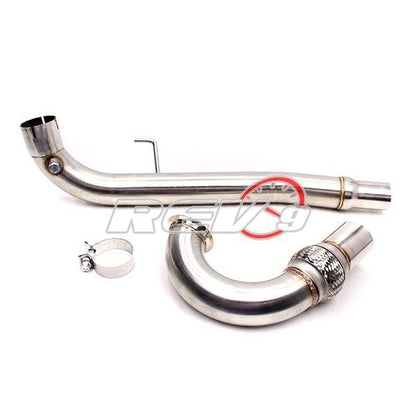 Rev9 4" Stainless Roll Tip Catback Exhaust + Race Dowpipe for GTi MK7 15-17