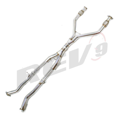 Rev9 Stainless Midpipe Middle +Y pipe Exhaust for 3.0 Turbo Q60 17-22, Q50 16-22