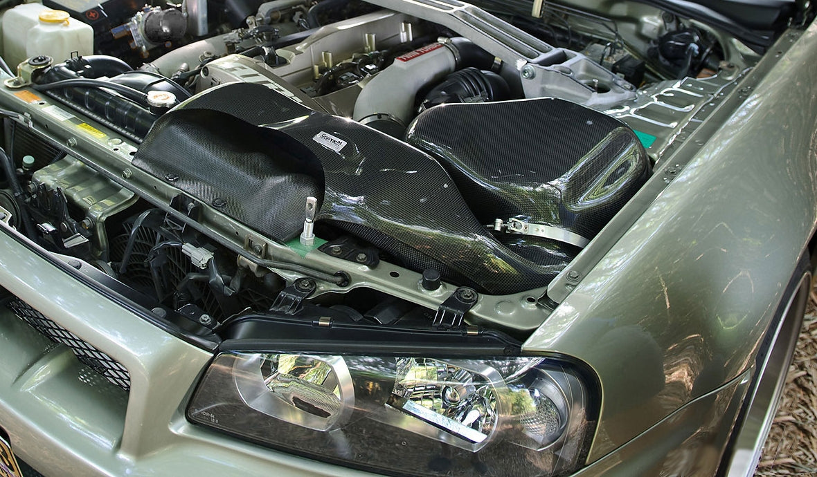 Gruppem Nissan Skyline 1999-2001 R34 Rb26Dett Carbon Fiber Ram Air Intake System