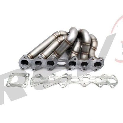 Rev9 HP Equal Length Top Mount T4 Turbo Manifold 50mm Vband WG for Supra 2JZGTE