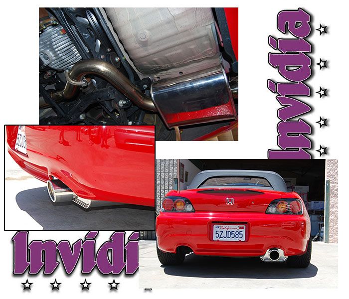 INVIDIA Q300 110mm Single Roll Stainless Tip Catback Exhaust for S2000 00-09