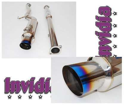 INVIDIA N1 101mm Titanium Tip Catback Exhaust Lancer Evo VIII IX 8 9 + Resonator