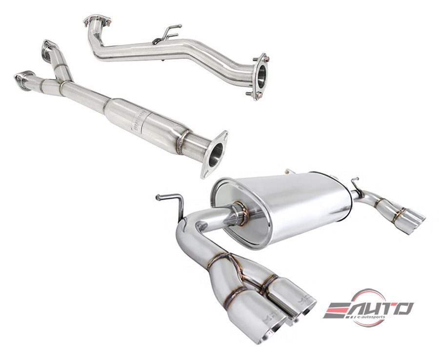 MEGAN 3" Quad Stainless Roll Tip Catback Exhaust for Genesis Coupe V6 10-16