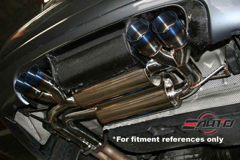MEGAN 3" Quad Titanium Roll Tip AxleBack Exhaust Muffler for BMW M3 E46 01-06