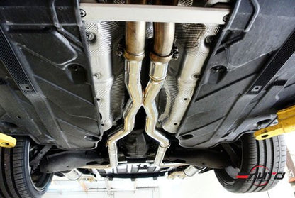 MEGAN Quad 3.5x4.5" SS Roll Tip Axle Back Exhaust for Benz AMG C63 Sedan 12-15
