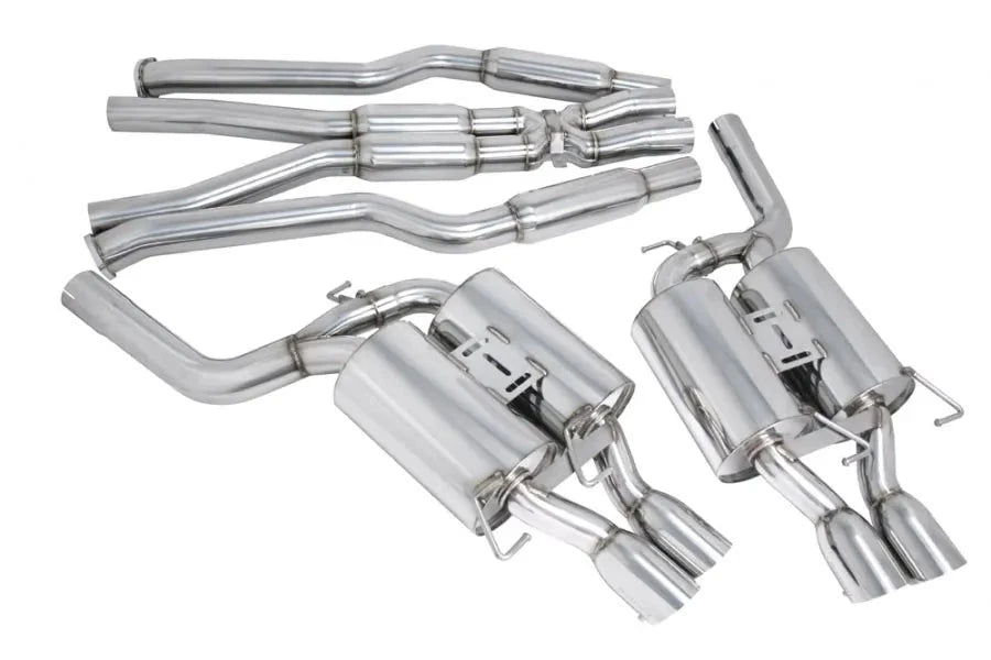 MEGAN 3.5" Quad Stainless Tips OE RS Catback Exhaust BMW E60 M5 06-10 w/Silencer