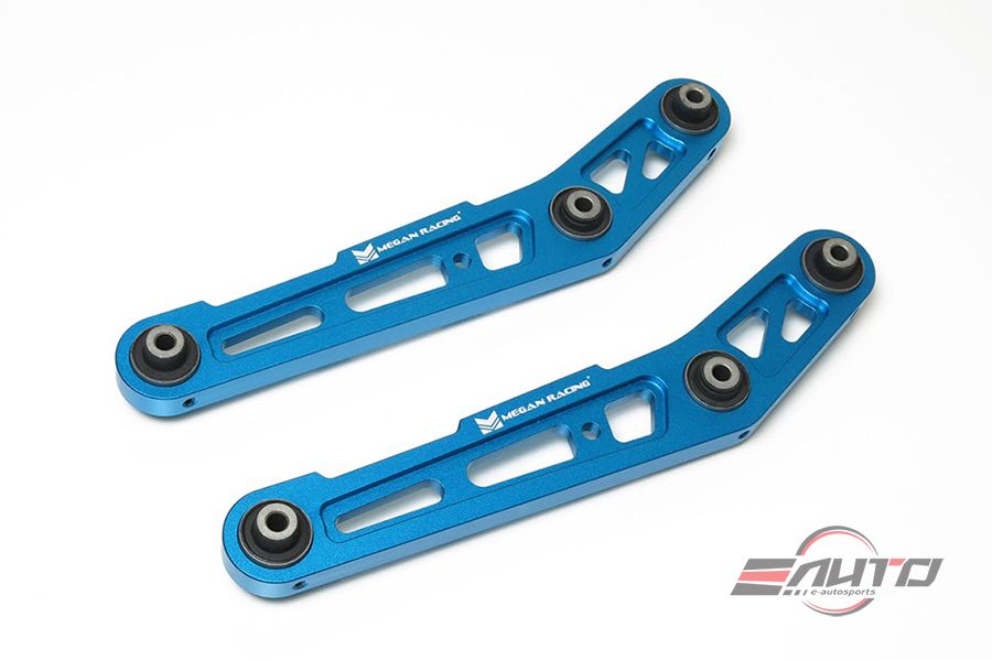 MEGAN Type II 2pc Rear Lower Control Arm for Civic 92-95 Del Sol 93-97 Blue -2"+