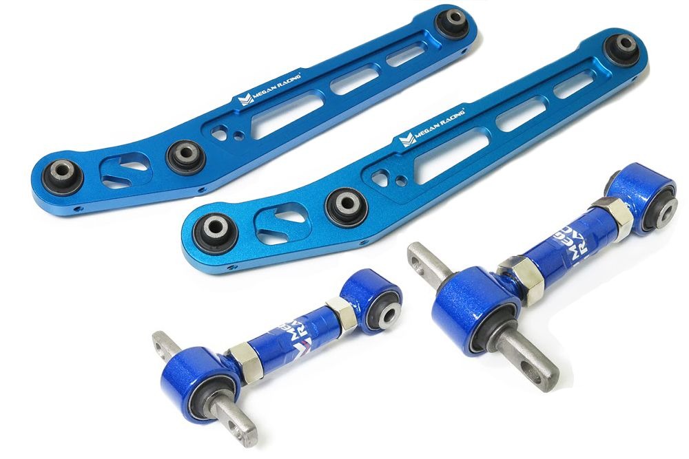 MEGAN Type II 4pc Rear Camber + Lower Control Arm for Honda Civic 96-00 - Blue