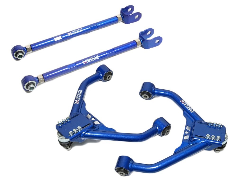 MEGAN 4pc Front Upper + Rear Lower Camber Control Arm for Q50 Q70 14-16 RWD