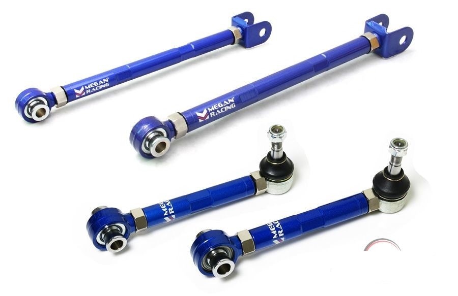 MEGAN 4pc Pillow Ball Rear Traction Rod + Toe Control Arm for Supra JZA80 MKIV