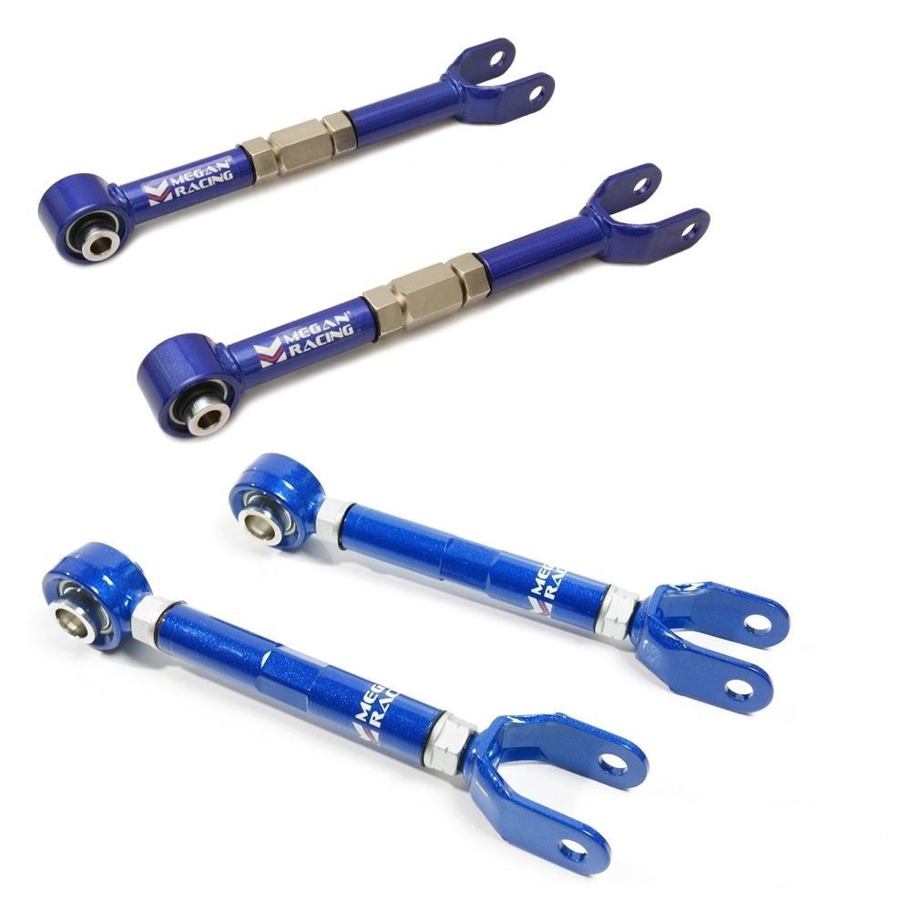 MEGAN 4pc Rear Camber + Traction Rod Arm for 370z G35 G37 2D 08-13 4D 07+ RWD