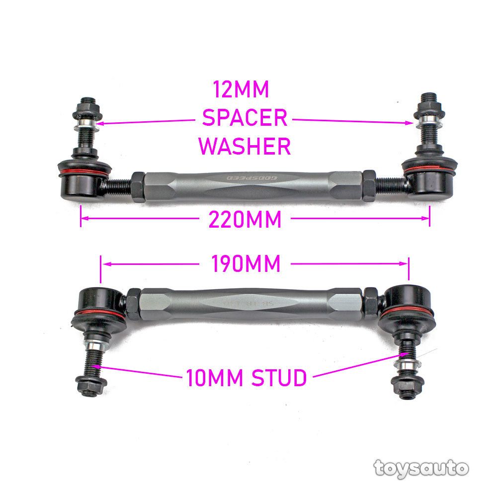 Godspeed Universal Adjustable Swaybar Sway Bar Link 190mm-220mm 10/12mm Bolt
