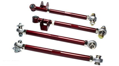 Godspeed 4pc Complete Rear Lateral Link Arm for Subaru Impreza WRX 98-07 Red
