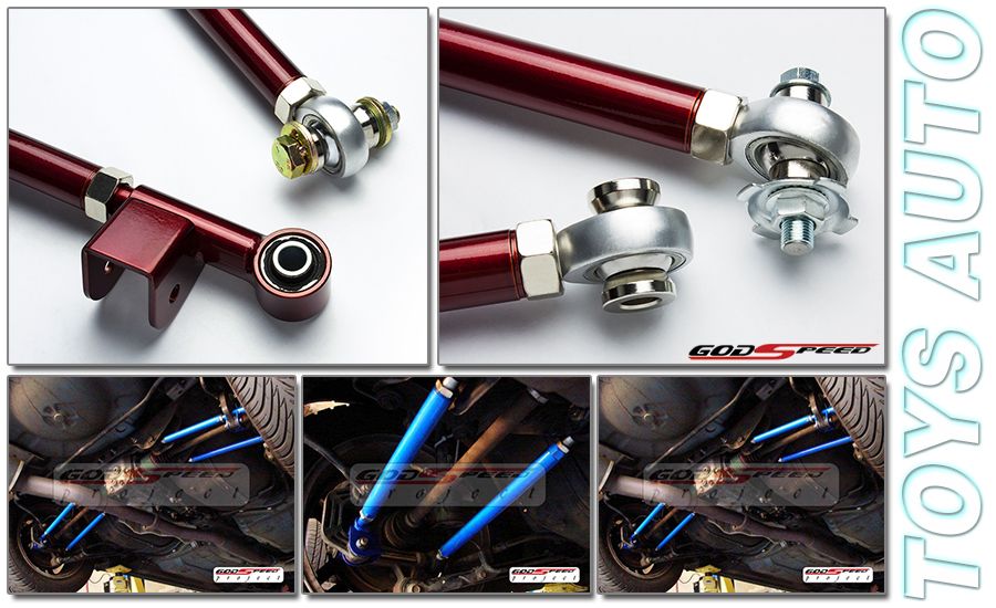 Godspeed 6pc Rear Lateral Link +Trailing Arm for Subaru Impreza WRX RS 02-07 Red
