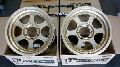 Rays TE37XT Gold Wheels 17x8.5 -10 6x139.7 Tundra Sequoia LC250 LC300