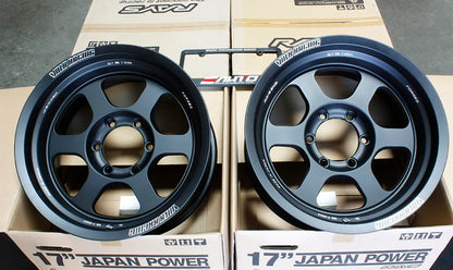 Rays TE37XT M-Spec Blast Black Wheels 17x8.5 -10 6x139 GX470 GX460 LX450 LX600