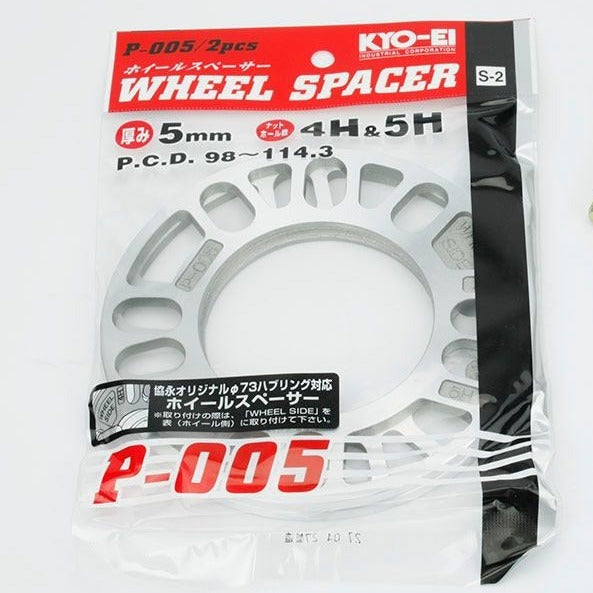 JDM Kics KYO-EI 5mm Rim Wheel Spacer 4x100 4x114 5x100 5x114 5x112 PCD 98-114.3