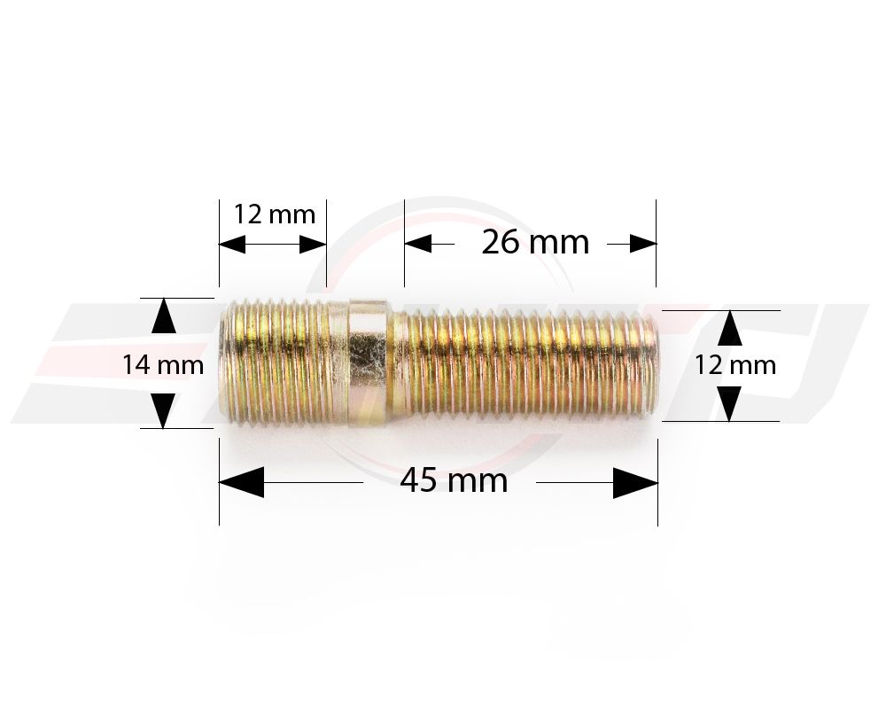 20pc 45mm 14x1.25 to 12x1.5 Rim Wheel Conversion Converter Adapter Bolts Studs