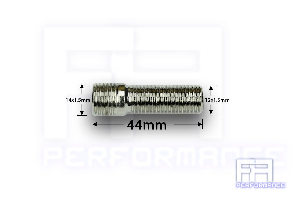  MEVIUS 20pc 44mm 14x1.5 to 12x1.5 Rim Wheel Stud Conversion Converter Adapter