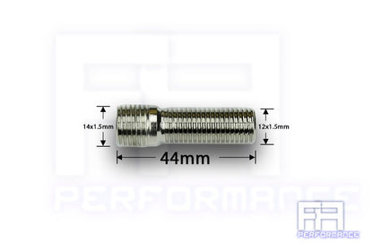  MEVIUS 20pc 44mm 14x1.5 to 12x1.5 Rim Wheel Stud Conversion Converter Adapter