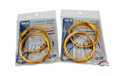 4pc Aluminum Kics KYO-EI Hub Centric Ring 72.5-64.1, OD = 72.5mm to ID = 64.1mm