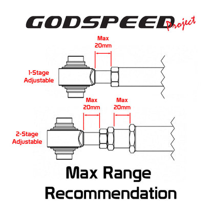 Godspeed 2pc Rear Traction Rod Arm for Mazda RX-8 04-11, MX-5 Miata 06-15 NC