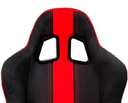Cipher Auto FRP Fixed Back Bucket Racing Seats CPA1005 (Black/Black with Red Stripe)