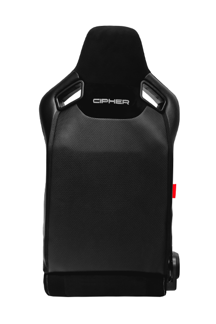 Cipher Auto AR-9 Revo Racing Seats Black Suede and Fabric w/ Carbon Fiber Polyurethane Backing - Pair