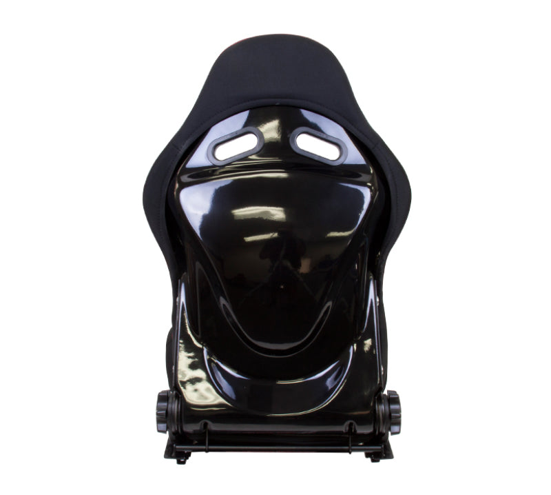 NRG FRP Bucket Seat - Reclinable (Black Cloth w/Red Stitching)