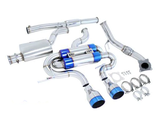 Manzo 4" Dual Burnt Blue Tip Turbo back Exhaust + Downpipe for Golf R 2.0T 12-13