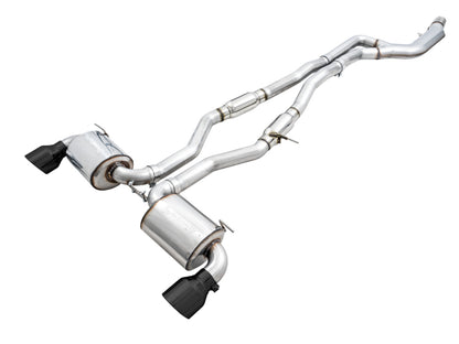 AWE Tuning 2020 Toyota Supra A90 Resonated Touring Edition Exhaust - 5in Diamond Black Tips