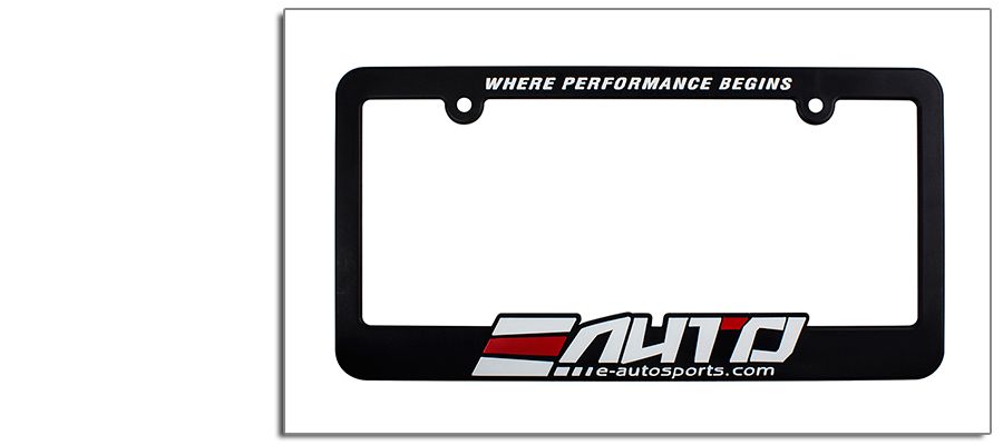 2 x E AUTO e-autosports license Plate Frame "Where Performance Begins"