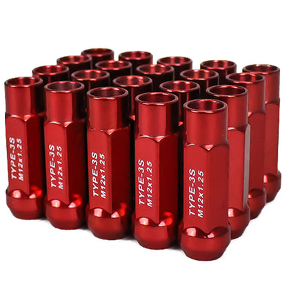 Godspeed 12x1.25 Red New Type 3-X Steel Open End Taper Wheel Lug Nuts