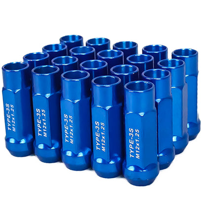 Godspeed 12x1.25 Blue New Type 3-X Steel Open End Taper Wheel Lug Nuts