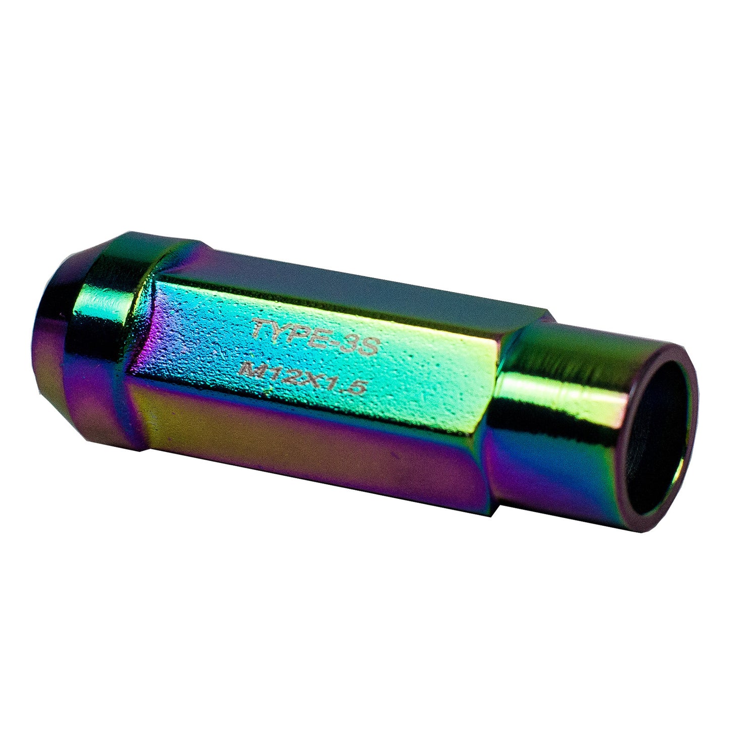 Godspeed 12x1.25 Neo Chrome New Type 3-X Steel Open End Taper Wheel Lug Nuts