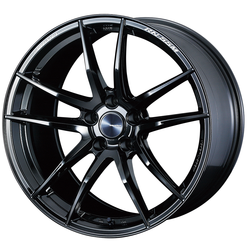 WedsSport RN-55M 18x9.5J +45 5x100 Gloss Black Wheel